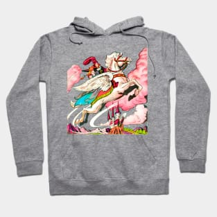 The Princess from the Castle on a Flying Winged Horse Retro Vintage Comic Hoodie